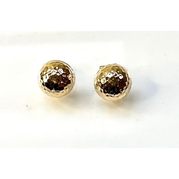 14k Gold Omega Clip 12mm Hammered Non-pierced Earrings - Picture 6 of 10